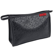 DKNY Navy Blue Monorgram Make-Up Cosmetic Wash Bag