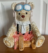 TEDDY BEAR AVAITOR COOKIE JAR
