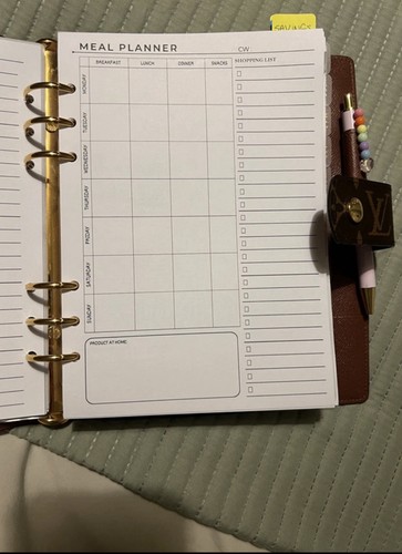 Weekly meal planner - meal, inserts