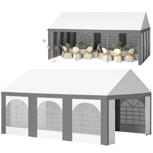 Galvanised party tent - 4m,