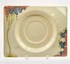 CLARICE CLIFF Bizarre Rare  8619 VERDANT Pink Colourway C1934 BIARRITZ SAUCER