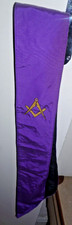 PURPLE MASONIC SASH  AND ROSETTE.
