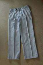 Oakman Pale Blue Casual Cotton blend Flat front trouser  36 waist 29.5 Leg 