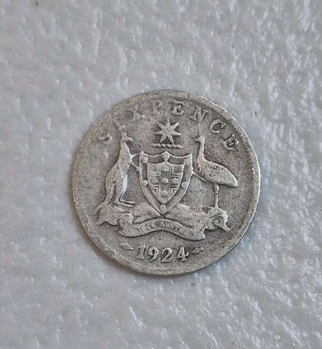 1924 australian silver - 6d,