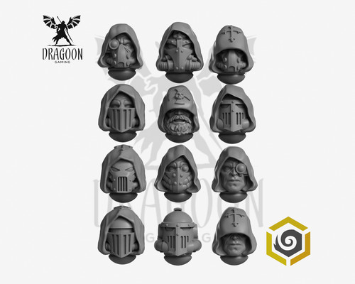 Space knight hooded heads - space,