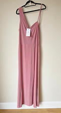 Forever Unique Maxi Dress Rose Pink Slash Shoulder Cocktail Party UK 16 💖BNWT
