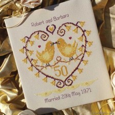 Golden Bells Wedding Anniversary Cross Stitch Kit