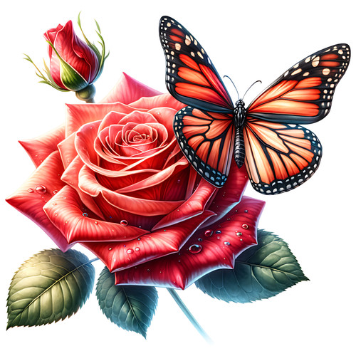 Red monarch butterfly - red, vinyl
