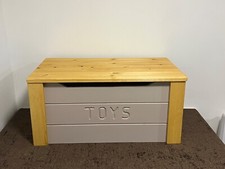 PERSONALISED toy box wood storage chest fully assembled