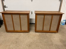 RARE VINTAGE WALNUT 4-WAY EMPTY SPEAKER CABINETS PAIR same as ELECTRO-VOICE EV6