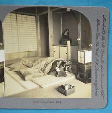 Japanese Stereoview Photo Bed Futon Wooden Pillow Japan Keystone