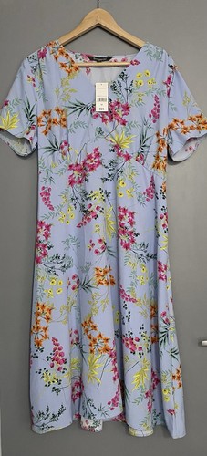 Nwt blue floral midi dress - blue,