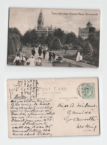 Postcard town hall - postcard,