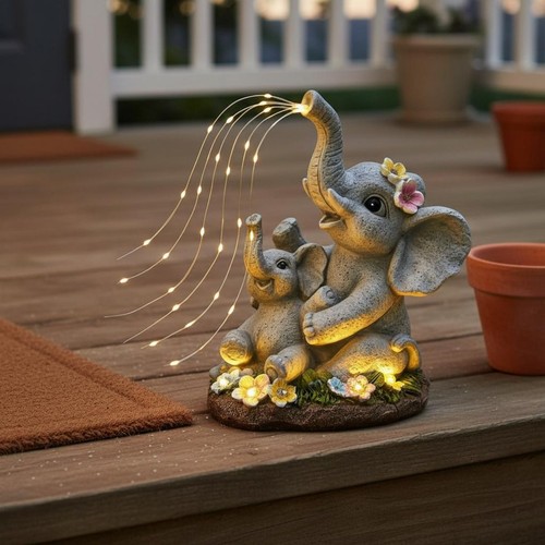 Solar garden elephant - garden, decor
