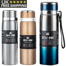 1L Large Hot/Cold Water Bottle Double Wall Thermal Flask Stainless Steel Thermos