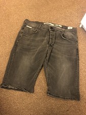 Crosshatch Syklo Charcoal Denim Shorts Waist 38