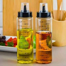 2 x Olive Oil Dispenser Bottle Glass Vinegar Soy Sauce Syrup Leak-proof Bottles
