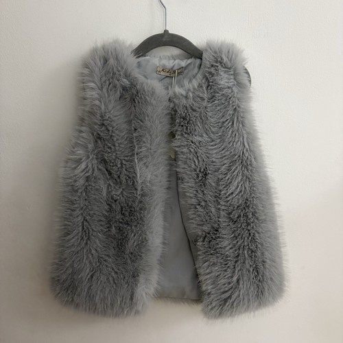 Kids grey faux fur - grey, gillet