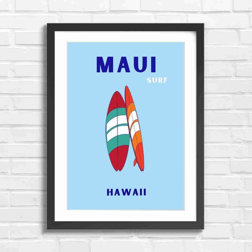 Maui surf art - surf, two