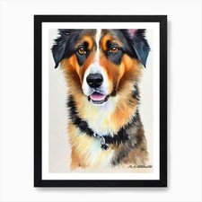 Beauceron Watercolour Dog Art