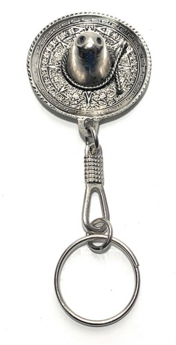 Charro hat metal keychain - charro,