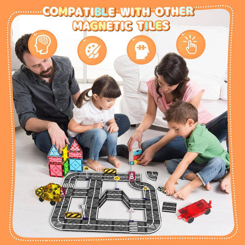 Magnetic tiles road set - magnetic,