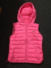 pink hollister puffer gilet small