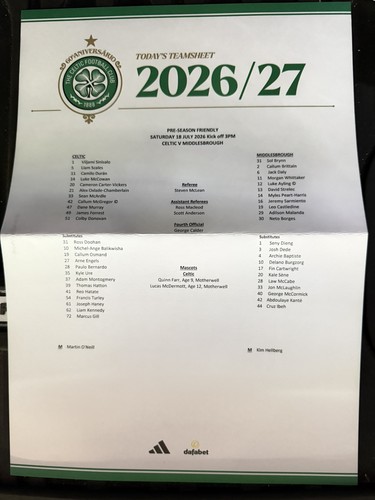 Celtic middlesbrough 18th - celtic,