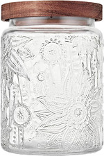 Vintage Glass Jar with Wooden