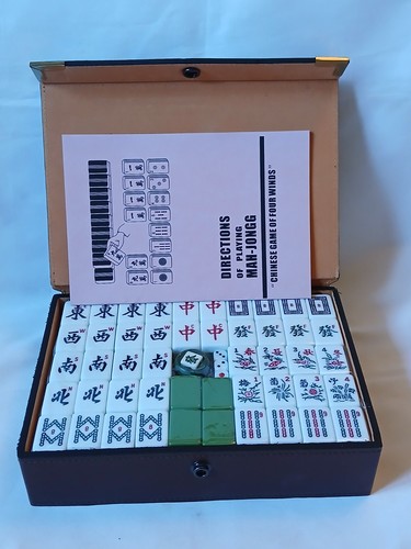 Mahjong set 148 green - mahjong,