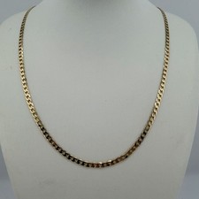 9ct Gold Curb Chain, U.K. Hallmarks, 18in Long, 3mm Wide, 5.8g Not Scrap