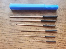 Clock Broaches, Set of 6, Used Clockmaker Tools, in Plastic Tube #O819