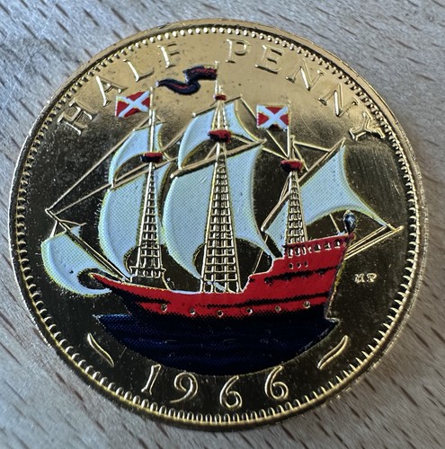Gold plated enamelled 1966 - gold,