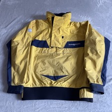 Henri Lloyd TP2 Smock Jacket Mens Large Yellow Vintage Sailing Yachting Hooded