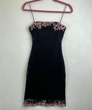 MARIA GRACHVOGEL Black Lace black Slip Dress UK 8 Floral Prom Party Ruched back