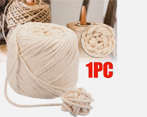 Macrame beige cotton twisted - cotton,