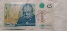 AK47 £5 Note Genuine Banknote GBP Five Pound Serial Number AK 47 Very Good 