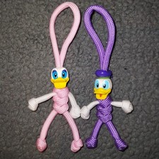 (2) Donald Daisy Duck Disney Paracord Buddy Keyring Keychain UK Handmade Figure