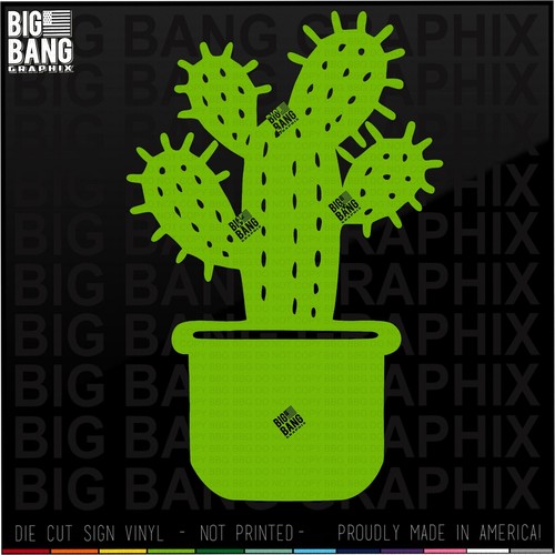 Potted cactus plant vinyl - cactus,