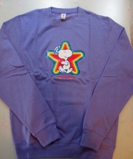 ORIGINAL VINTAGE SNOOPY SWEATSHIRT PURPLE 80s CARTOON SNOOPY JUMPER SMALL NEW