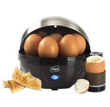 Neo Stainless Steel Electric Egg Cooker Boiler Poacher Steamer Fits 7 Eggs