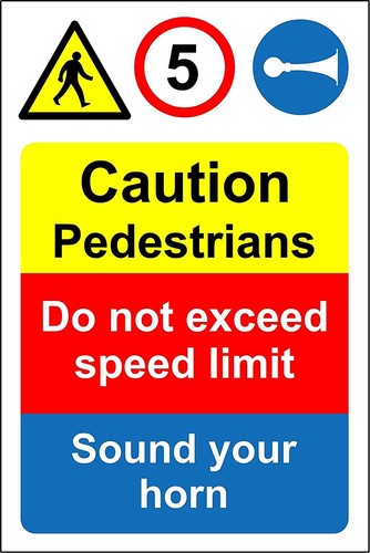 Caution pedestrians not - pedestrians, do