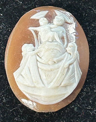 Antique hand caved - hand, shell
