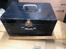Vintage Wooden Lockable Toolbox / Storage with Tray & Dividers