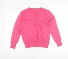 Marks and Spencer Women’s Pink Cardigan UK 14 Crew Neck Knit