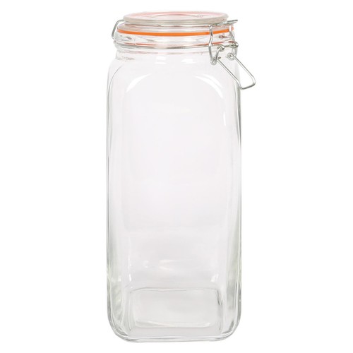 Square glass storage - storage, jar
