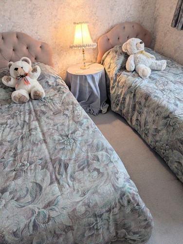 Pair muted blue floral - of,