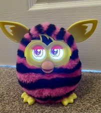 Furby Boom Pink & Black Stripes Hasbro 2012 Working Interactive Plush Toy