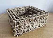 SEAGRASS STORAGE BASKETS SQUARE, SET OF 3