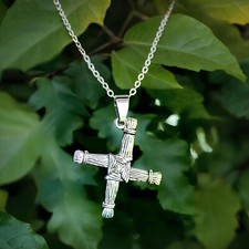 Brigid's Cross Necklace Pendant St Bridget's Irish Celtic Pagan 18" Chain Boxed